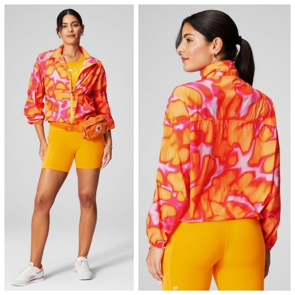 FABLETICS Flyweight Oversized Vibrant Pink and Orange Women's Jacket, Size XS - Picture 2 of 15
